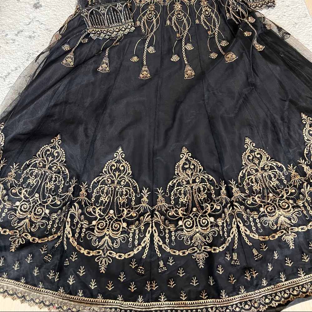 Beautiful black embroidered long dress